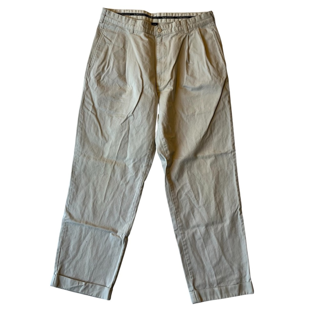 VTG Polo Ralph Lauren Pleated chino pants Tag size 36 Actual 34 x 30 Cream Ivory